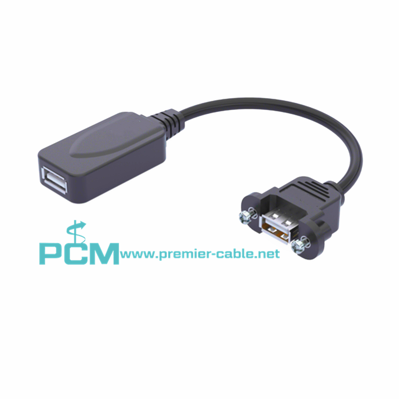 Panel Mount USB 2.0 Active Extension Repeater Cable 